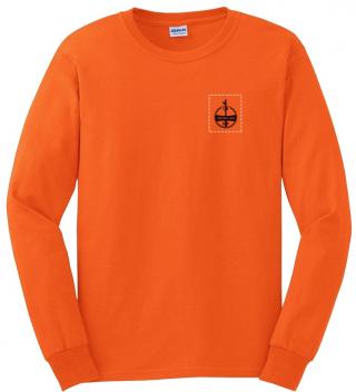 Custom Company Logo Hi-Vis Orange Long Sleeve T-Shirt