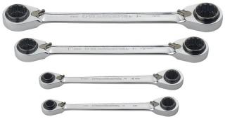 GearWrench 4 Piece 12 Point QuadBox Reversible Ratcheting Metric Wrench Set