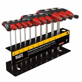 Klein Tools JTH410E 10 Piece T Handle SAE Hex Key Set with Stand