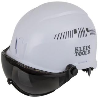 Klein Tools White Vented Helmet with Visor Kit