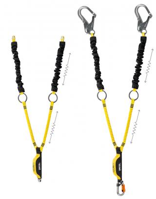 Petzl ABSORBICA-Y Tie-Back Twin Leg Lanyard - Aluminum Snap Hook