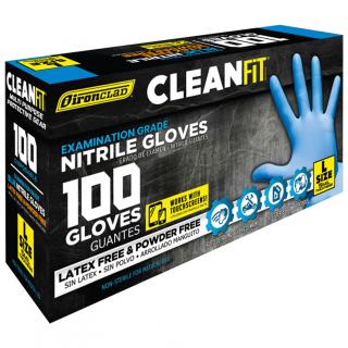 Ironclad CleanFit 5 Mil Blue Disposable Nitrile Gloves (Box of 100)