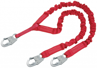 3M Protecta Pro Stretch Shock Absorbing Twin Leg Lanyard with Snap Hooks