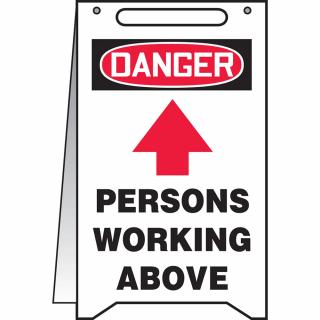 Accuform Danger Persons Working Above OSHA Fold-Ups Sign