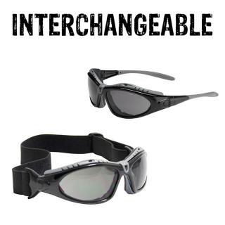 Bouton Fuselage Gray Lens Interchangeable Temple Safety Glasses