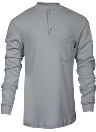 National Safety Apparel FR Classic Cotton Gray Henley Shirt