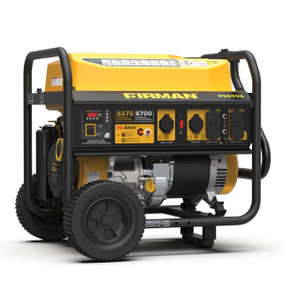 Firman Gas Portable Generator 8350/6700W Recoil Start 120/240V Wheel Kit & Bonus Cover CO Alert 49 ST CAN