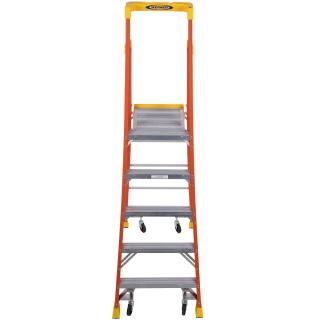 Werner 11 Foot Reach Height Fiberglass Podium Ladder 5 Foot Type IA