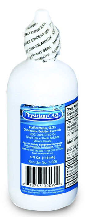 First Aid Only Eye Wash Solution, Screw Top