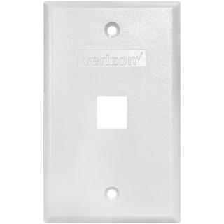 Platinum White Wall Plate Blank Single with Verizon Logo