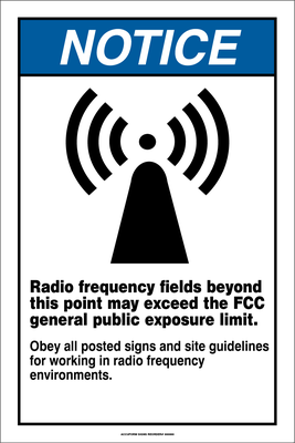 Guideline for Working in Radio Frequency Environment Retired Sign 8"x12" NOTICE 