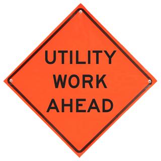 Dicke Safety Super Bright 48 Inch Utility Work Ahead Roll-Up Sign (Sign Only)
