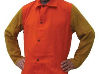 Tillman Orange Jacket with Leather Sleeves
