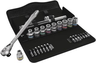 Wera Tools 8100 SC 8 Zyklop Metal Ratchet Set with Switch Lever, 1/2 Inch Drive, Metric, 28 Pieces