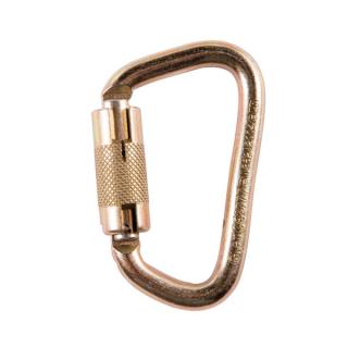 Gold color CARABINER STEEL AUTO LOCKING OVAL SHAPE 22.2KN NEW 