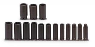 Proto 1/2 Inch Drive Deep 6 Point Impact Socket Set (15 Pieces)