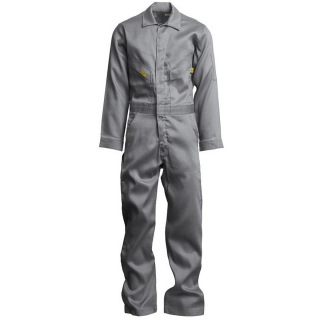 Lapco GOCD6GY Men's 6oz FR Deluxe Lightweight Coveralls - Gray