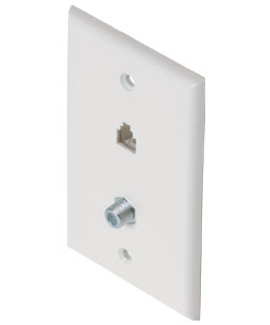 CTS Wall Plate Barrel & RJ11 White
