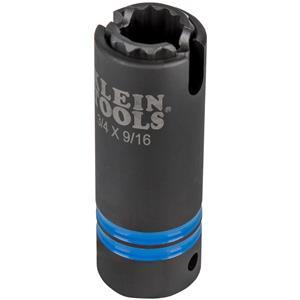 Klein Tools 3-in-1 Slotted Impact Socket, 12-Point, 3/4 and 9/16-Inch- 66031