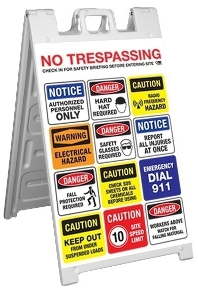 GME Supply Tower Climbing Fold Up Job Site Sign - GME Supply