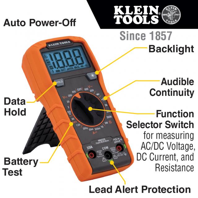 Klein Tools MM325 Manual Ranging 600 Volt Digital Multimeter