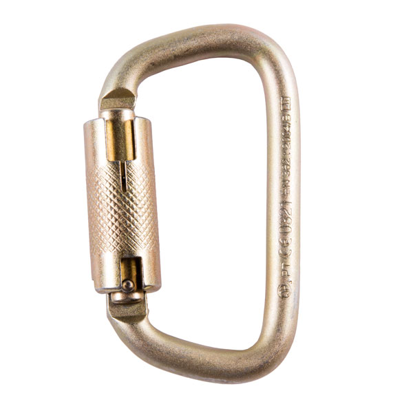 thumbnail image 2 of Outdoor Sports 25KN O-Shaped Steel Screw Lock Carabiner Clip For Climbing Hiking 2 of 14