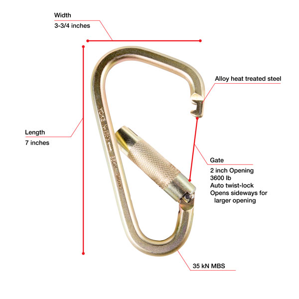 WestFall Pro 7420 7 x 33/4 Inch Steel Carabiner