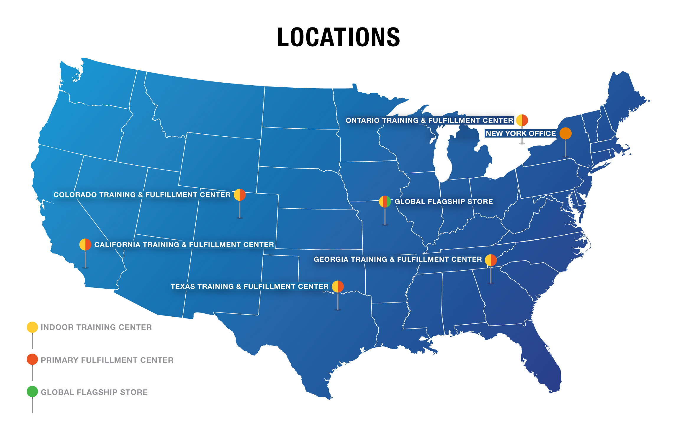 GME Supply has store front distribution in 4 locations and nearly a dozen distribute warehouses across the United States