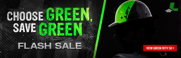  Save 30% on the Lift Safety DAX Green Fifty 50 Carbon Cap Style Hard Hat for a limited time only!
