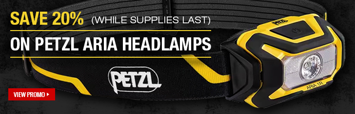  Save 20% on all Petzl Aria headlamps, while supplies last!