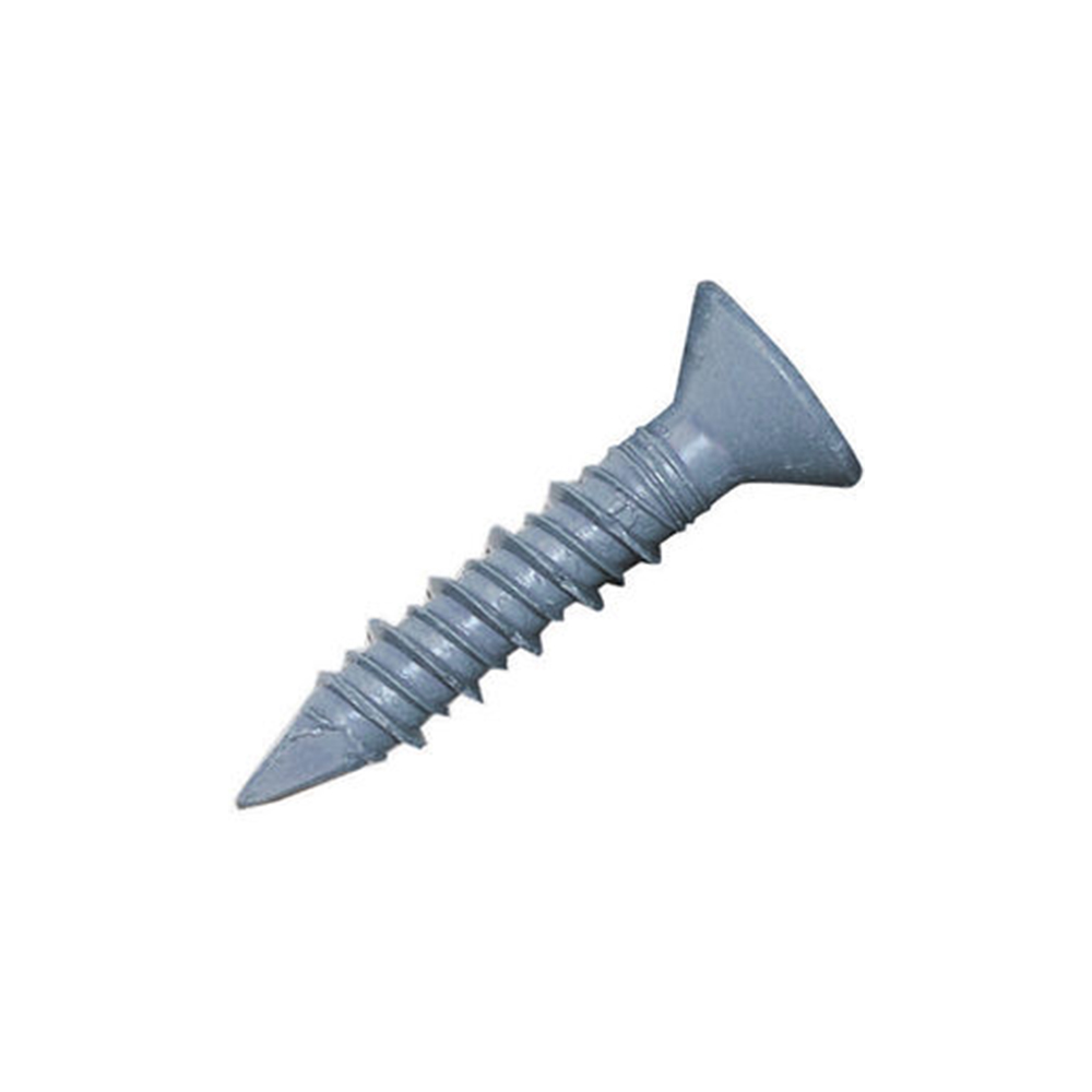 Silver Flat Head Phillips Concrete Screw (1/4 Inch x 1-1/4 Inch) from GME Supply