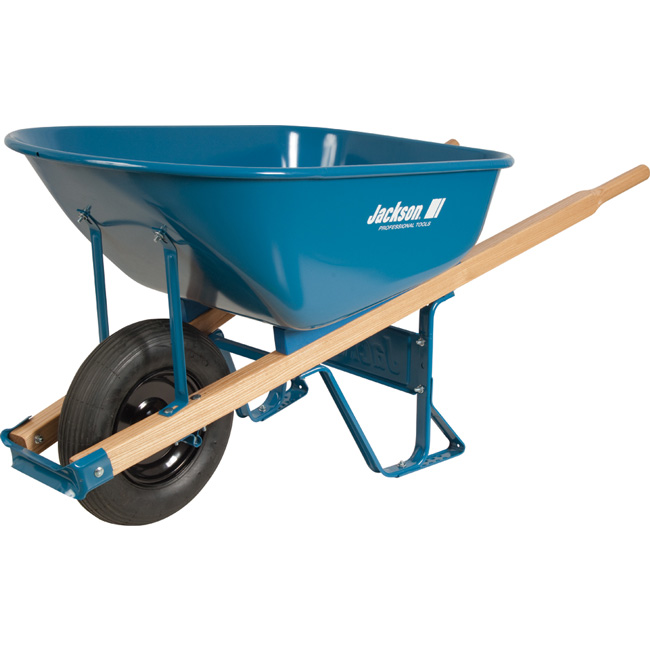 Jackson Professional Tools 6 Cubic Foot Steel Contractor Wheelbarrow from GME Supply