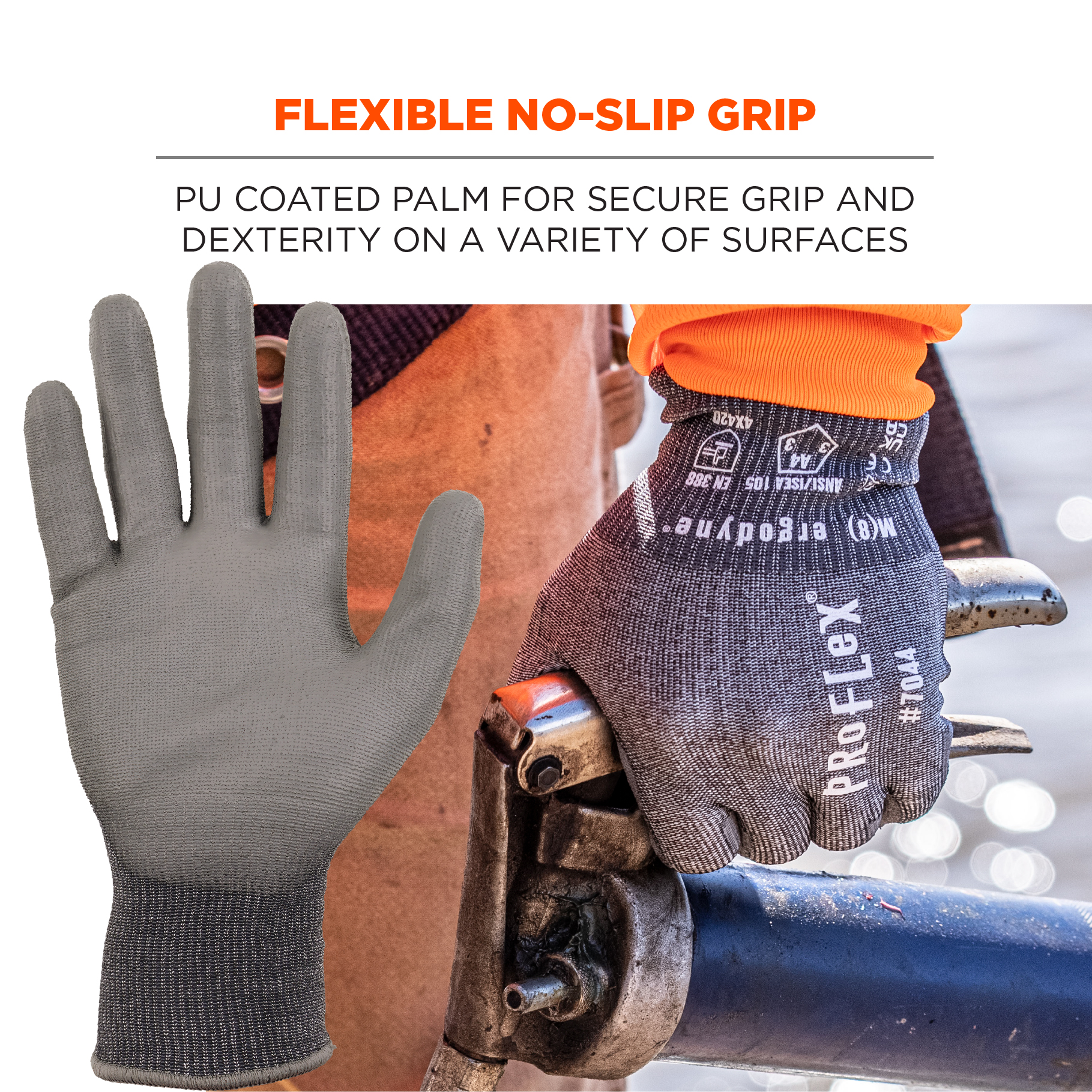 Ergodyne ProFlex 7044 Polyurethane Coated Cut-Resistant Gloves from GME Supply