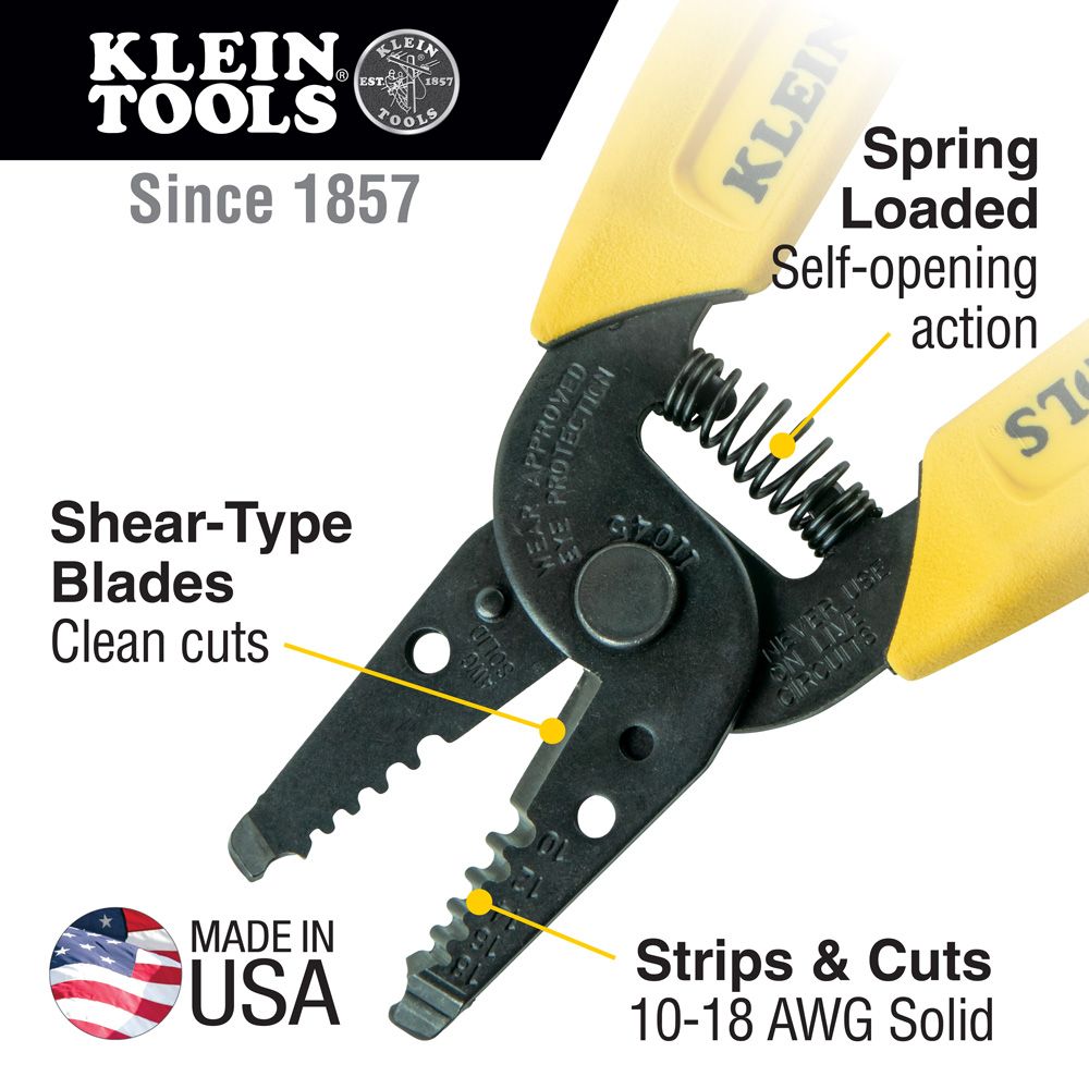 Klein Tools 10-18 AWG Solid Wire Stripper & Cutter from GME Supply
