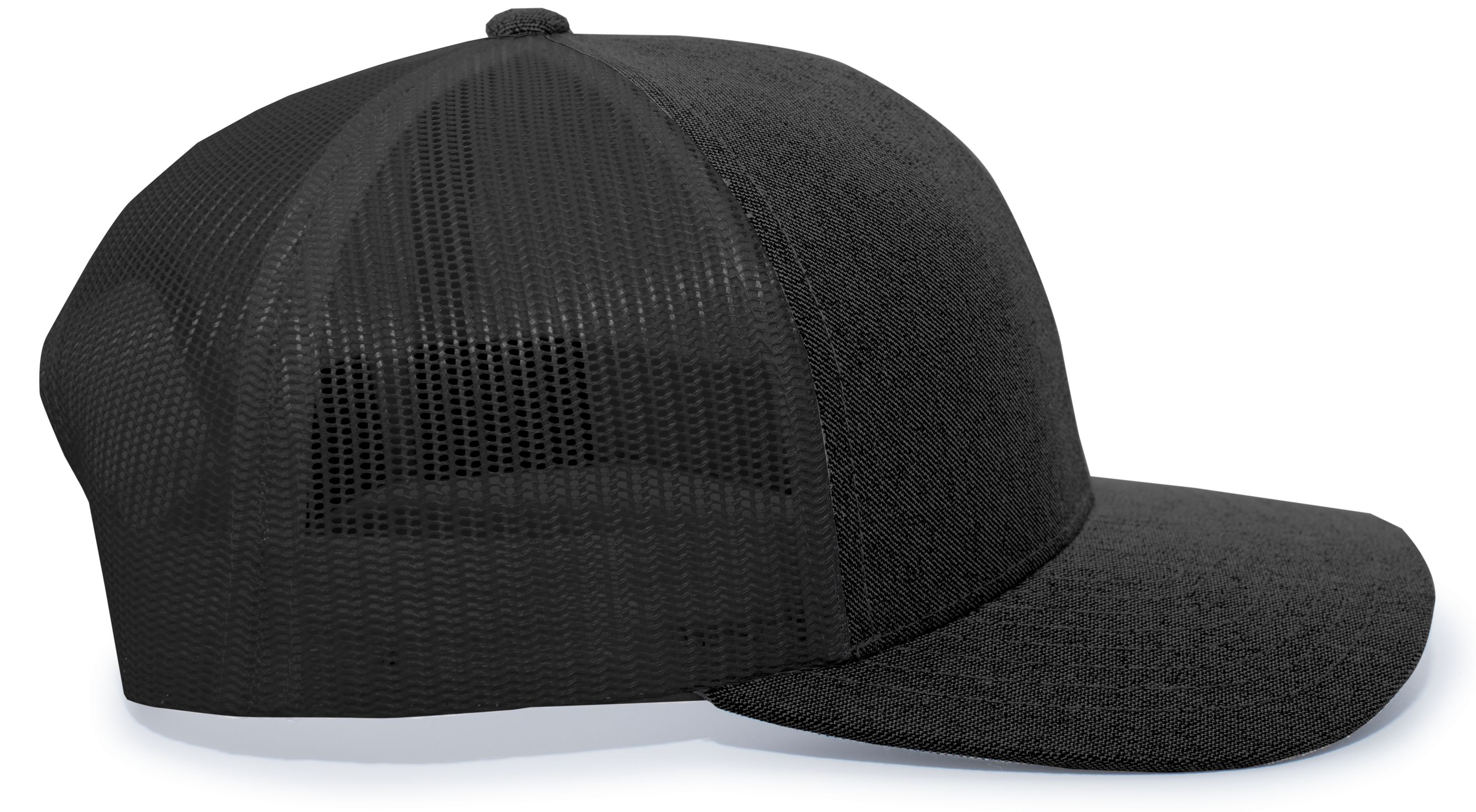 Custom Pacific Headwear Trucker Snapback Hat in Black Graphite 100% Polyester Blend | Greek Apparel