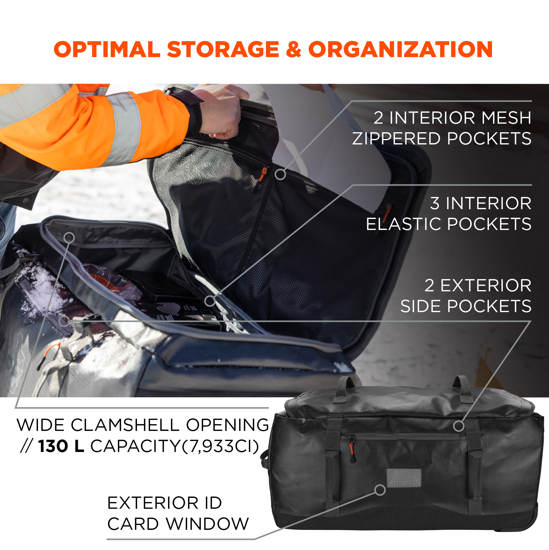 Ergodyne Arsenal 5032 Water-Resistant Wheeled Duffel Bag from GME Supply