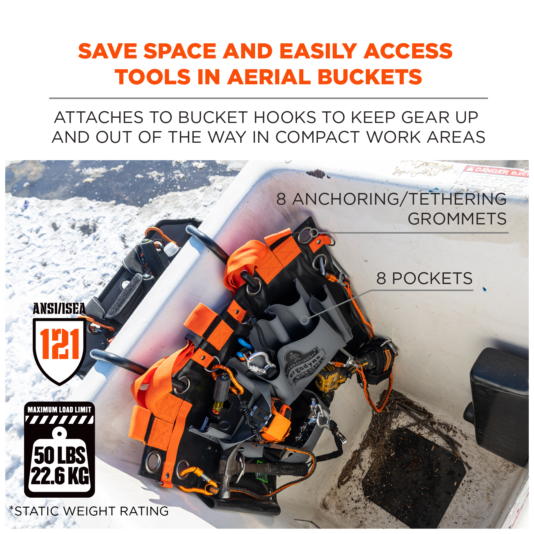 Ergodyne Arsenal 5710 Bucket Truck Tool Board with Tool Tethering