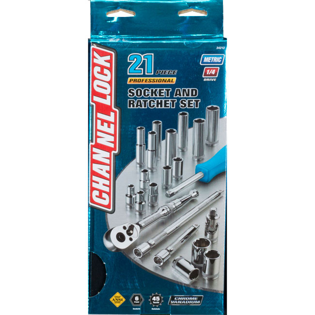 Channellock 34212 1/4 inch Drive Metric Socket Set from GME Supply