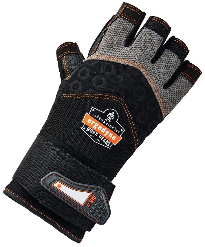 Ergodyne 910 ProFlex Half-Finger Impact Gloves with Wrist Support from GME Supply