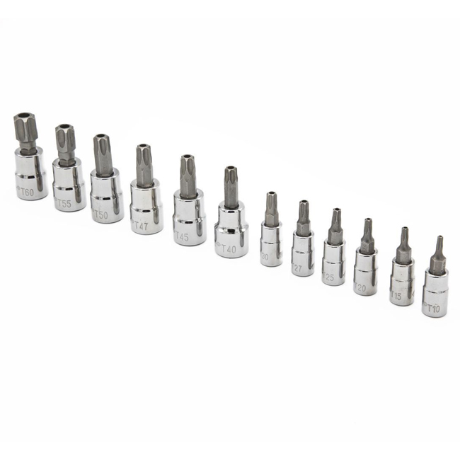 Crescent 12 Piece 1/4 Inch and 3/8 Inch Tamper Proof Torx Bit Socket Set from GME Supply