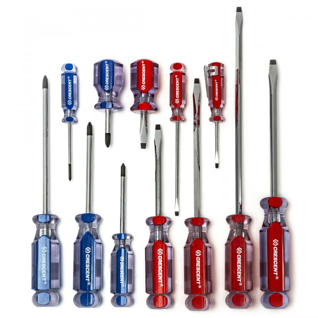 Crescent 12 Piece Phillips/Slotted Acetate Screwdriver Set from GME Supply