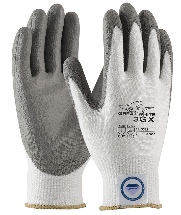 Great White 19-D322 Polyurethane Grip Gloves with Dyneema - Single Pair from GME Supply