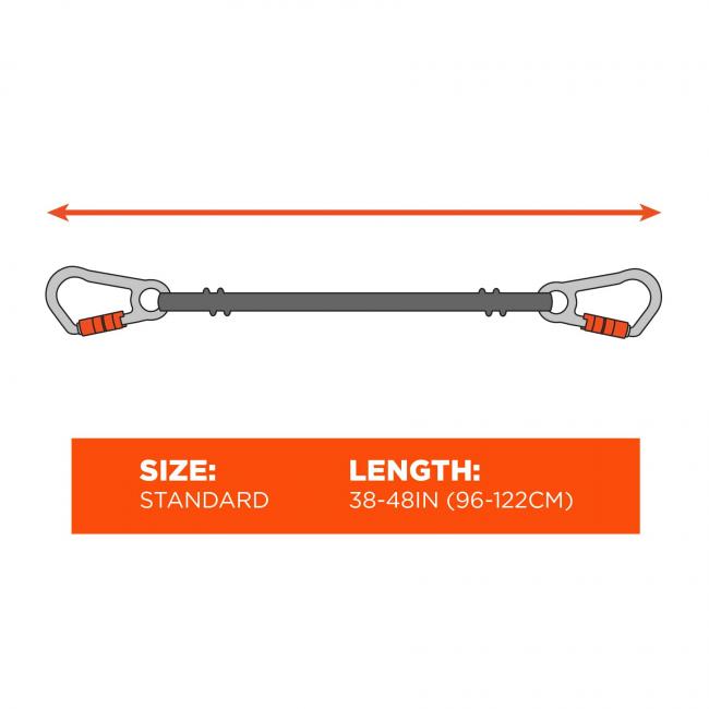 交換無料！ Ergodyne Lanyard Tool lb 10 Carabiner Dual 3110F(x) Squids サーフィン・ボディボード
