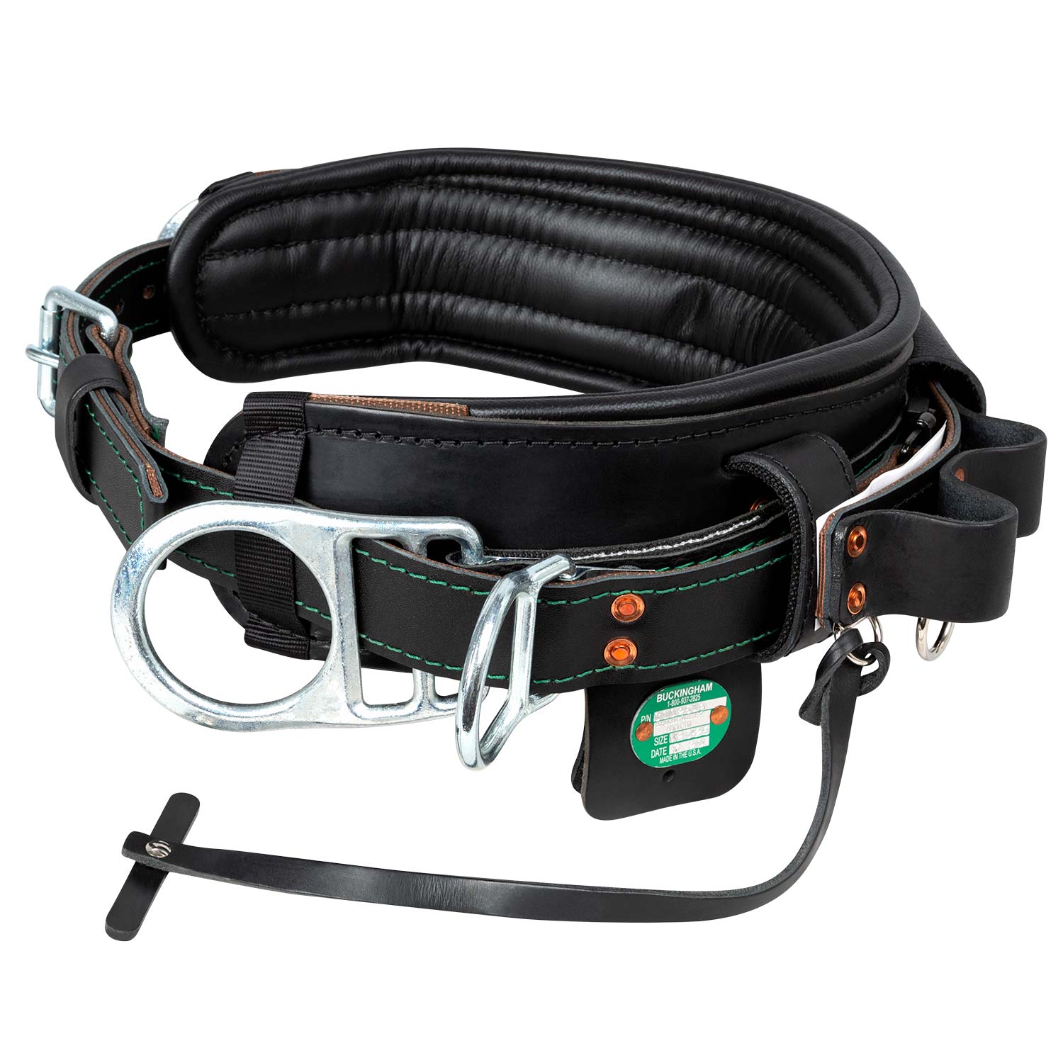 Buckingham Adjustable In-Line 4 D-Ring Leather Body Belt from GME Supply
