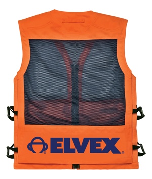 Elvex JE-70 Chain Saw Pro Vest II - back view from GME Supply