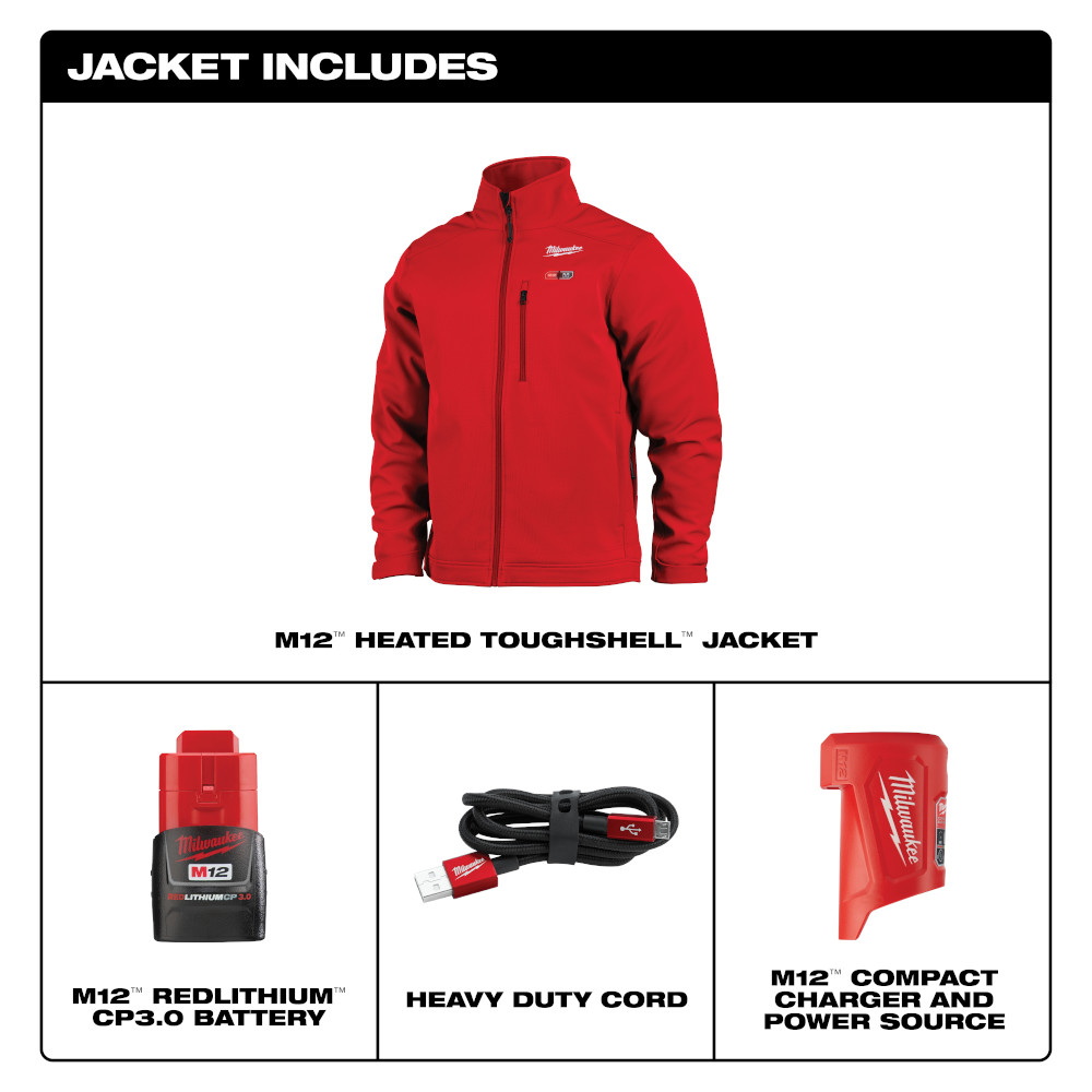 Milwaukee M12 Red Heated TOUGHSHELL Jacket Kit from GME Supply