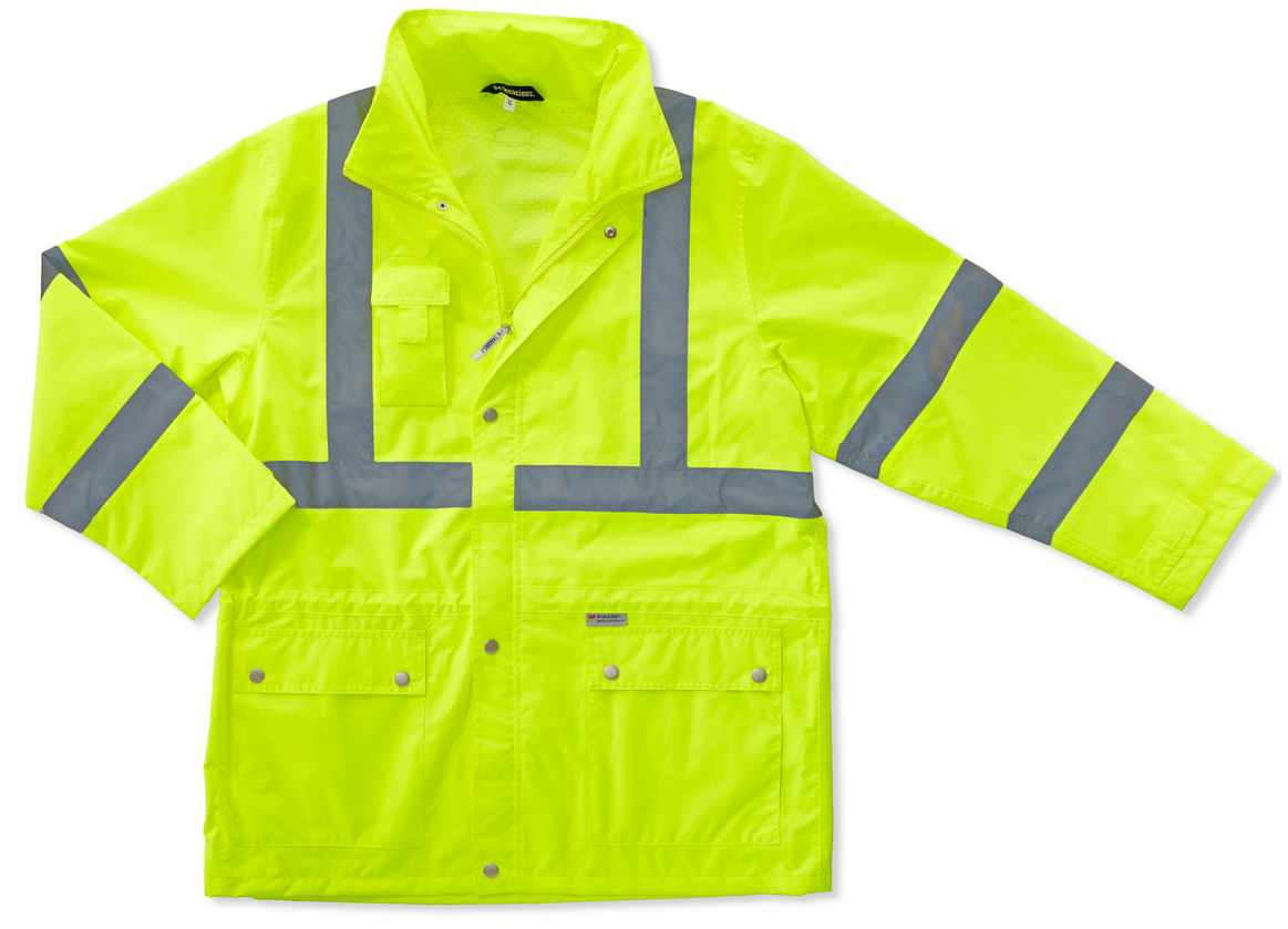 Ergodyne GloWear Lime Class 3 Rain Jacket from GME Supply
