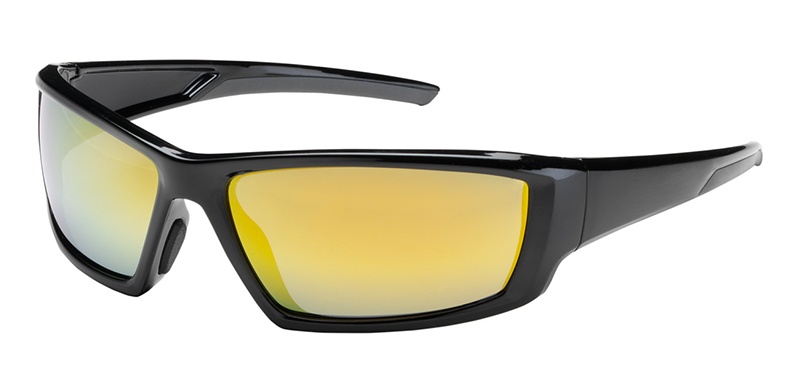Bouton Sunburst Safety Glasses with Gold Mirror Lens and Black Frame 250-47-0007 from GME Supply
