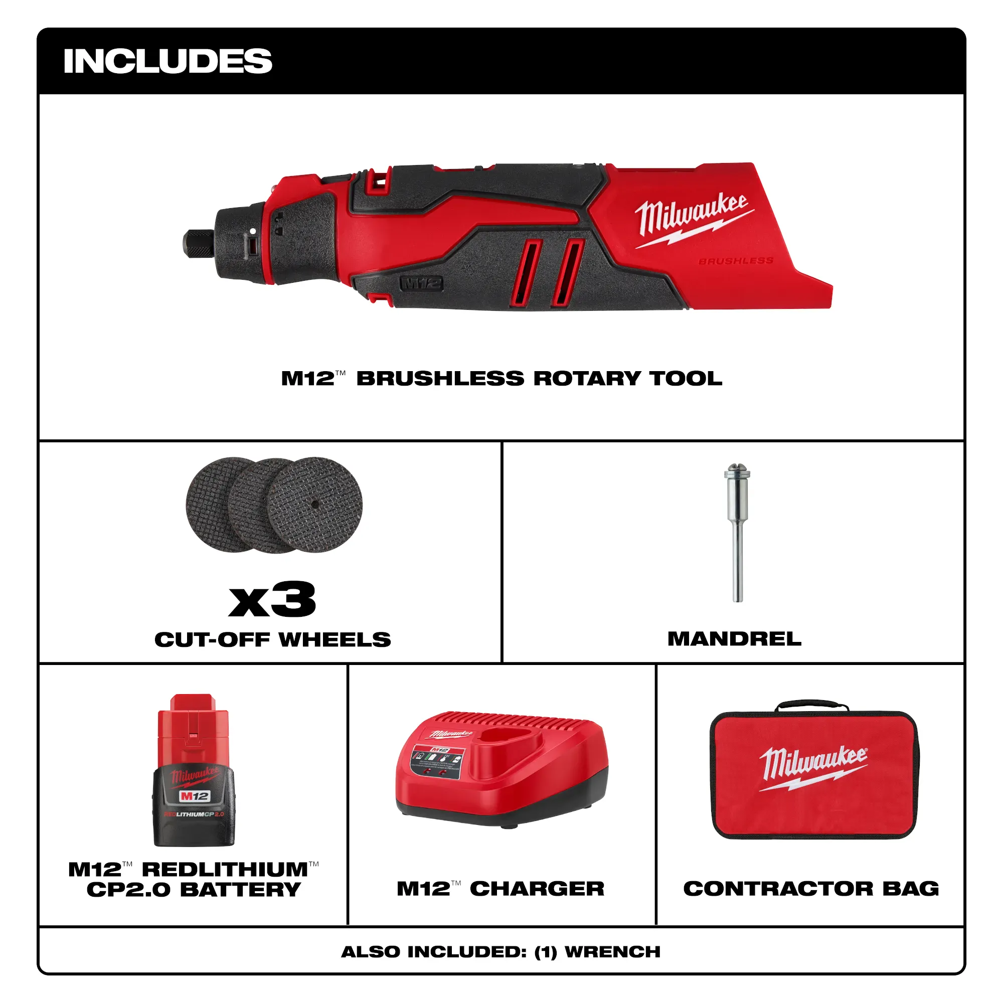 Is the Milwaukee M12 rotary tool compatible with Dremel. model