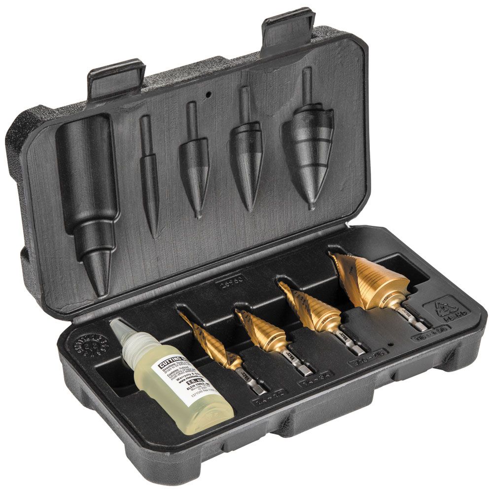 Klein Tools Step Bit Spiral Double Fluted VACO Kit - 4 Piece from GME Supply